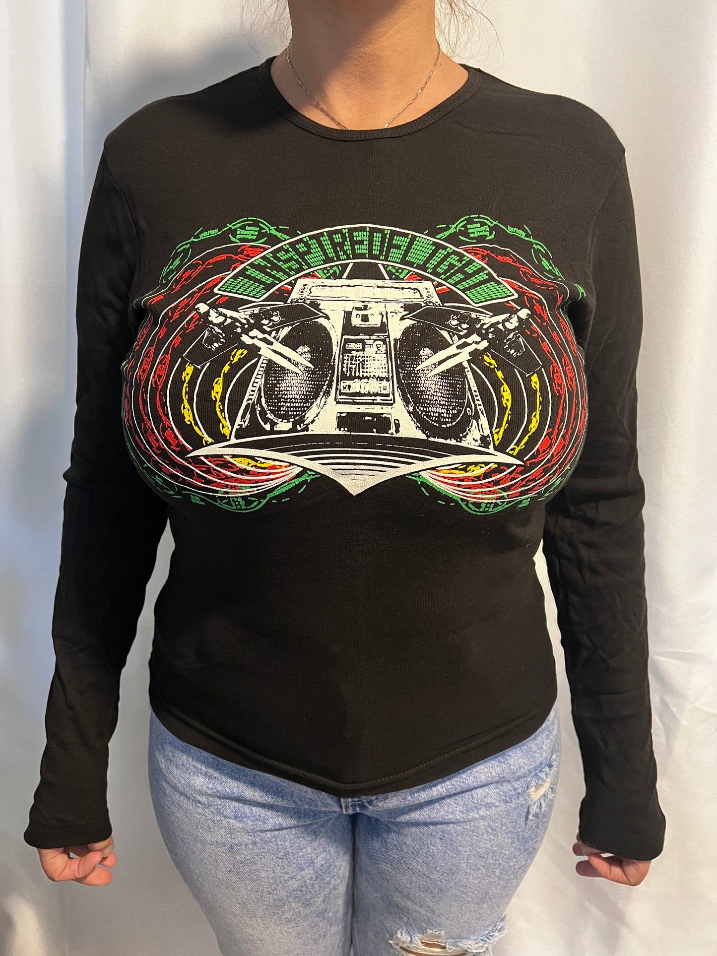 Boombox Long Sleeve T-Shirt - Black Medium