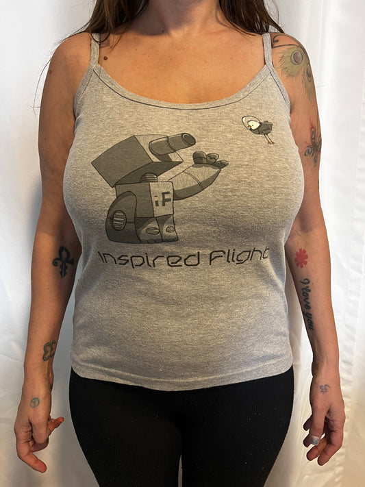 Women's Gray Robot Tank Top