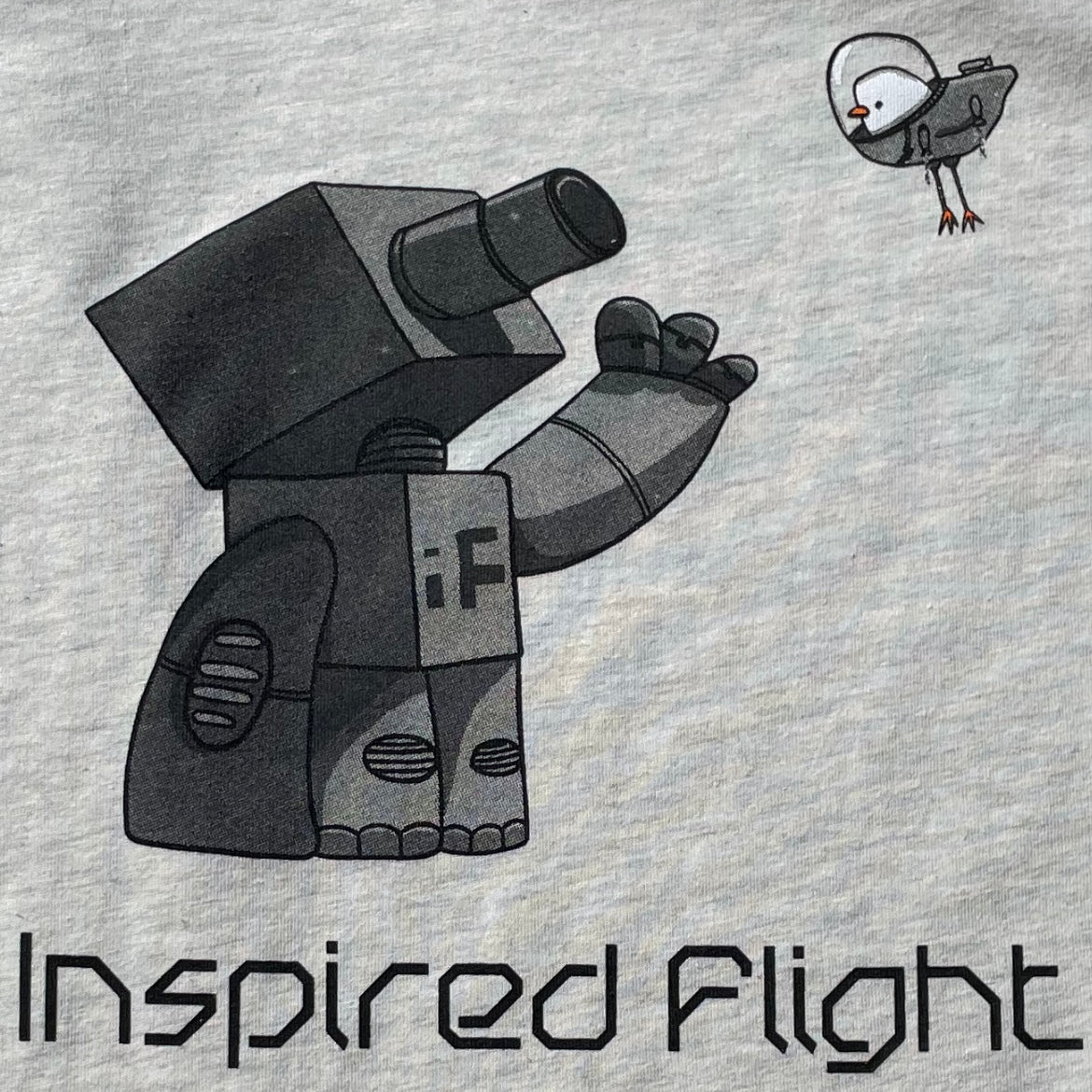 iF Robot & Bird T-Shirt - Heather Gray